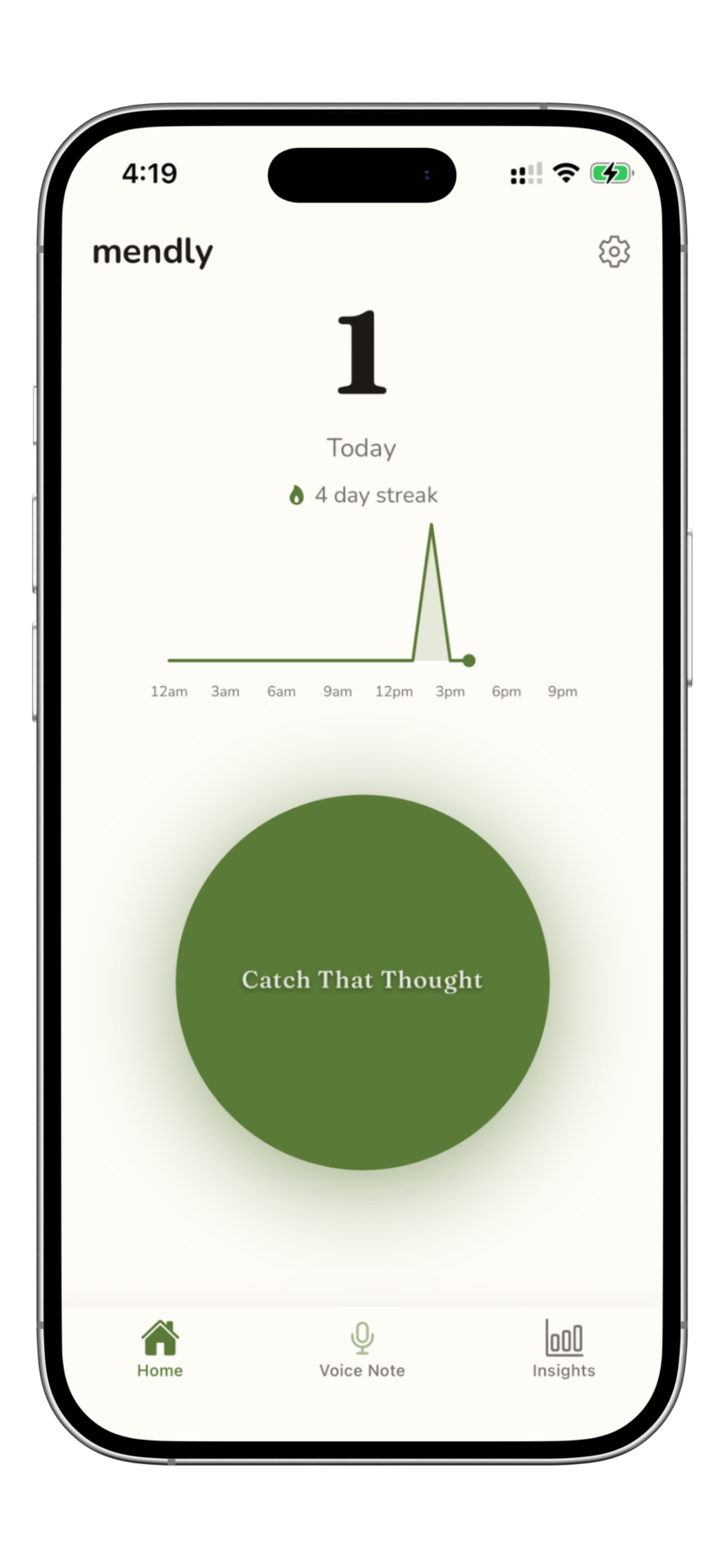 Mendly app — negative self-talk tracker for iPhone